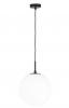 Preston 1Lt Large Opal Sphere Pendant Light Black